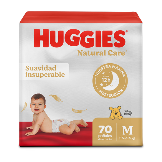 Pañales Huggies Natural Care Xtra-Care Etapa 2/M, 70uds